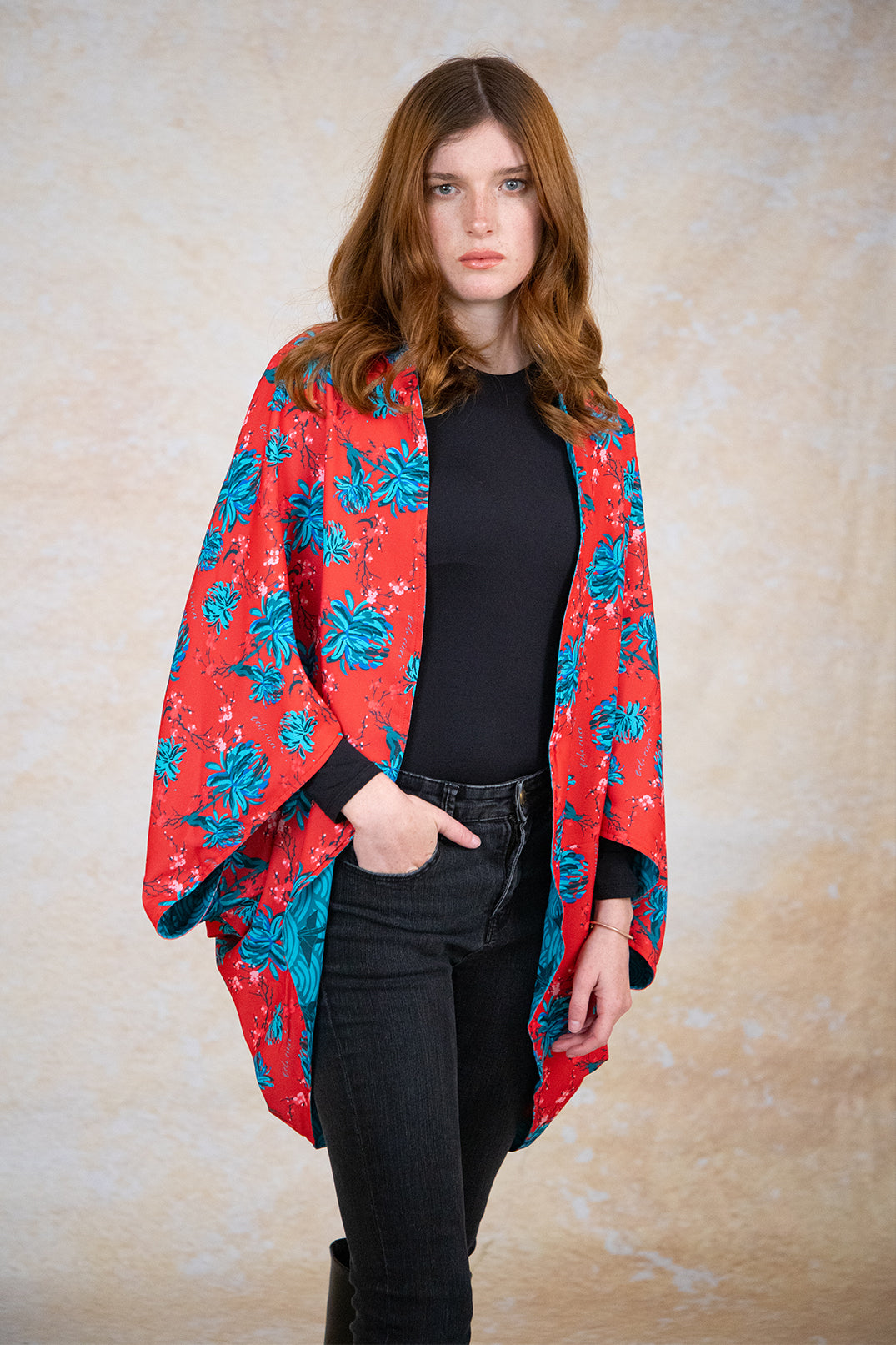 Kimono Nagoya Peonias Rojo