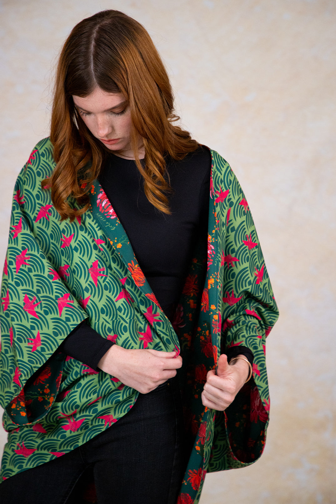 Kimono Nagoya Peonias Verde