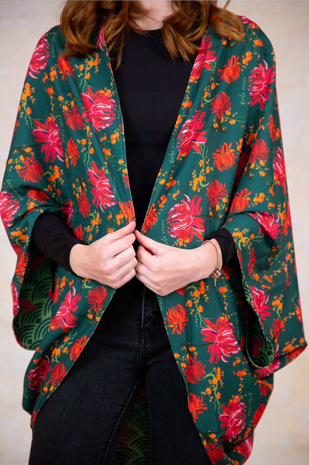 Kimono Nagoya Peonias Verde