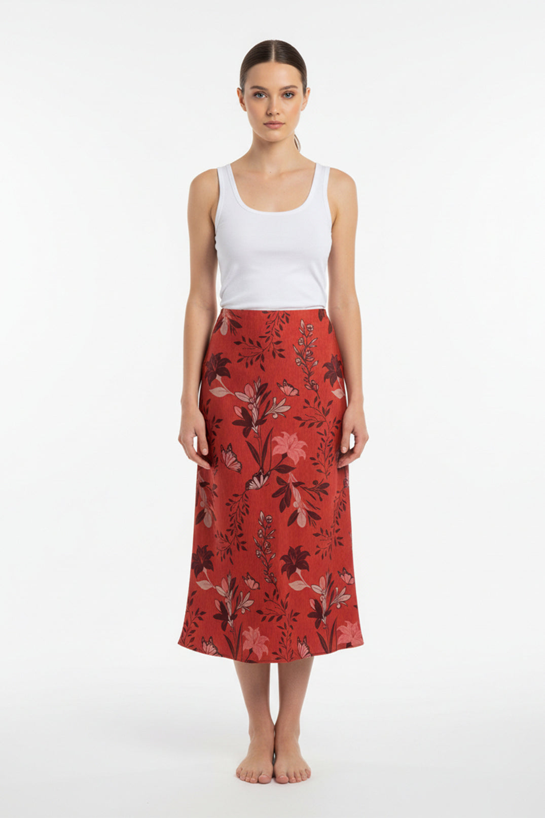 Falda Maia Puntos Burgundi