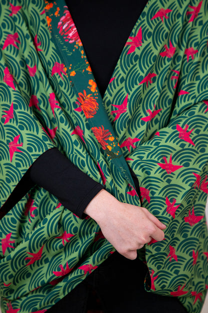 Kimono Nagoya Peonias Verde