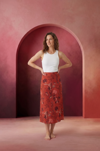 Falda Maia Puntos Burgundi