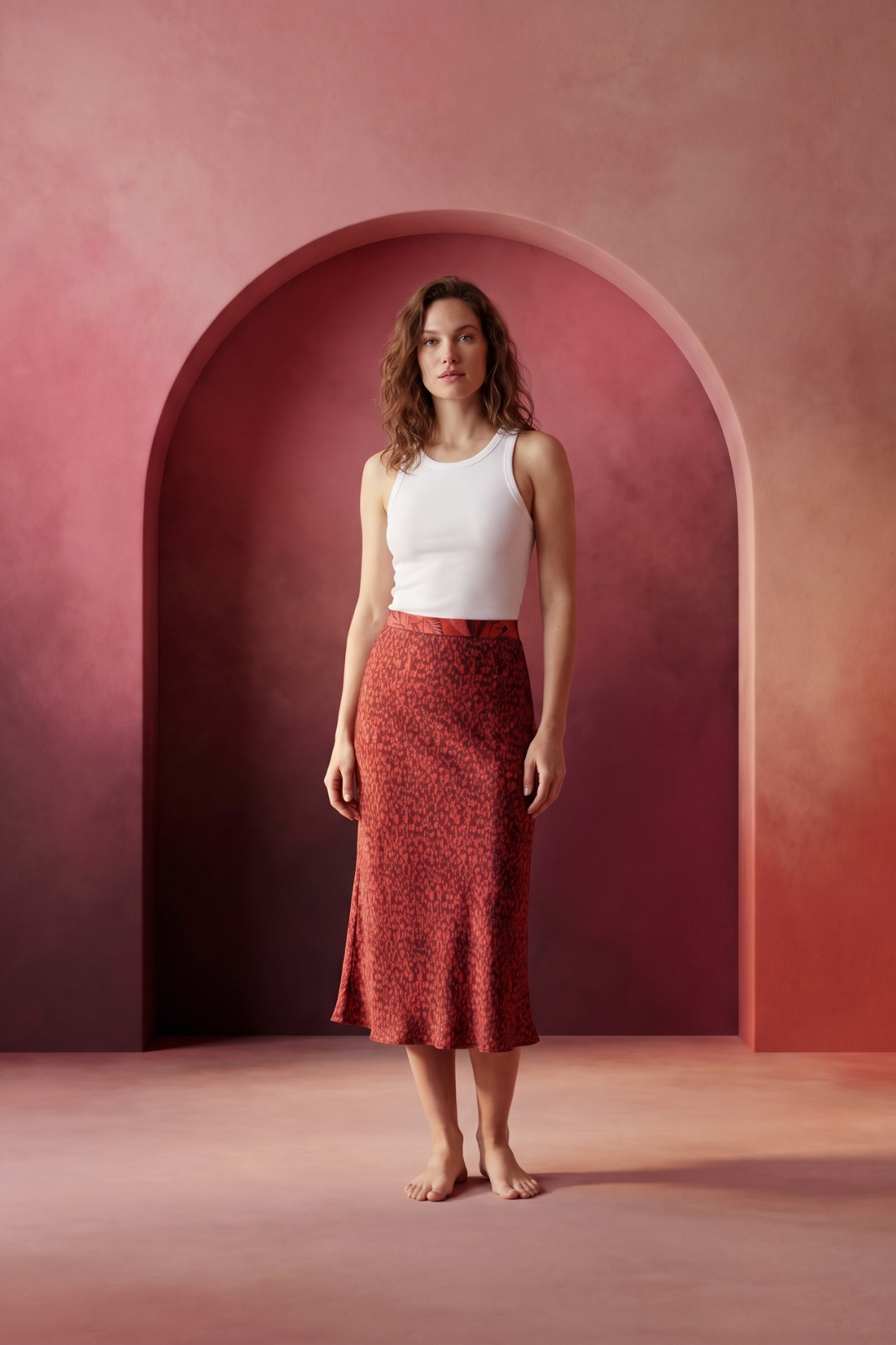 Falda Maia Puntos Burgundi