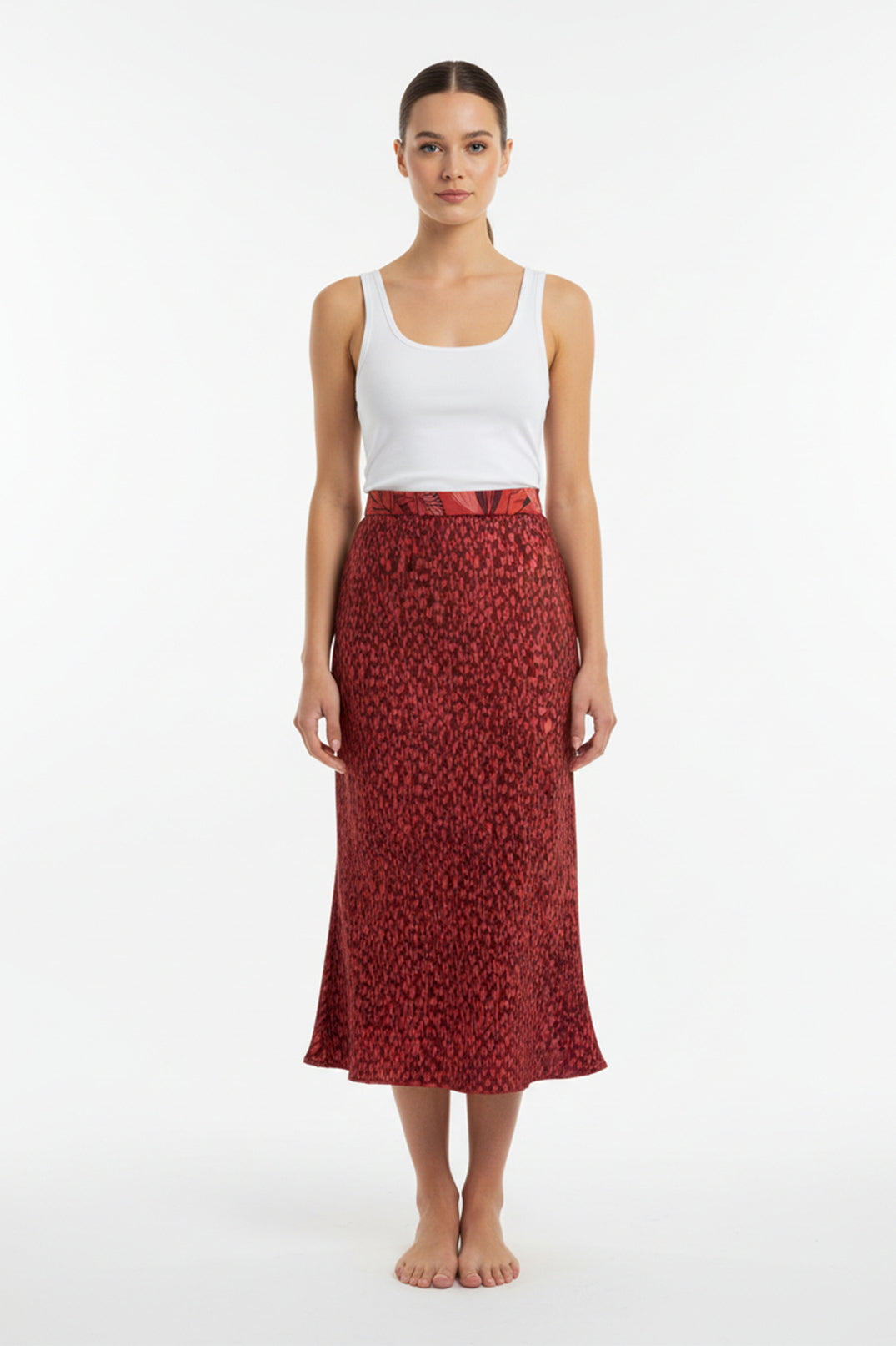 Falda Maia Puntos Burgundi