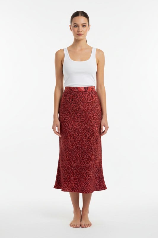 Falda Maia Puntos Burgundi