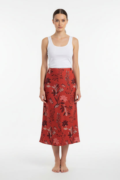 Falda Maia Puntos Burgundi