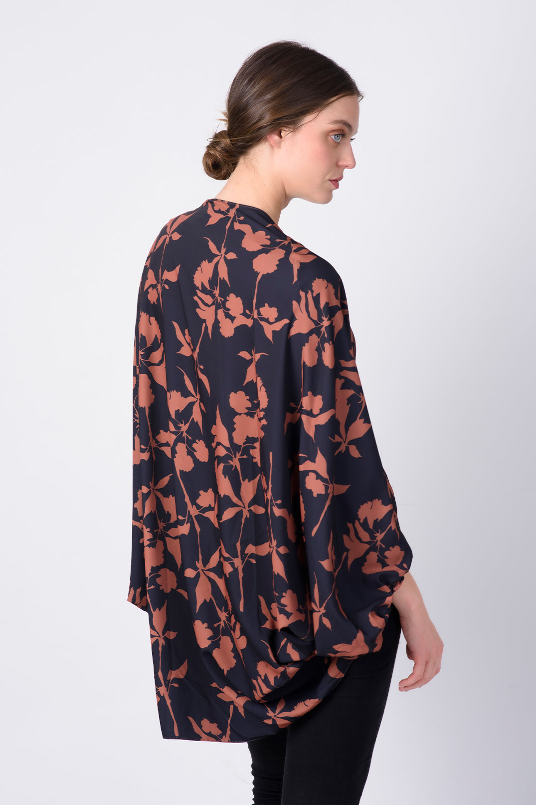 Kimono Maya Colibrí Café/Negro