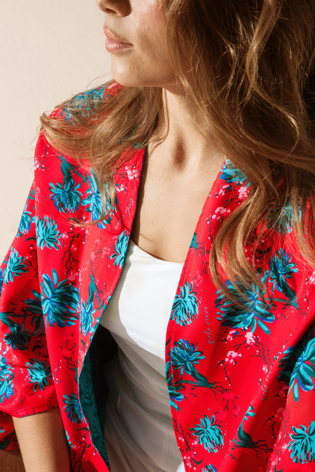 Kimono Nagoya Peonias Rojo