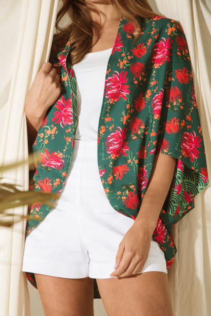 Kimono Nagoya Peonias Verde
