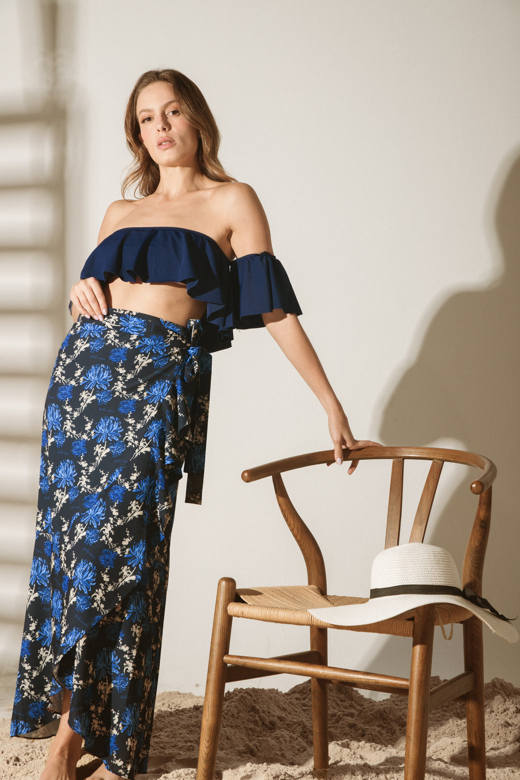 Falda Osaka Peonias Navy