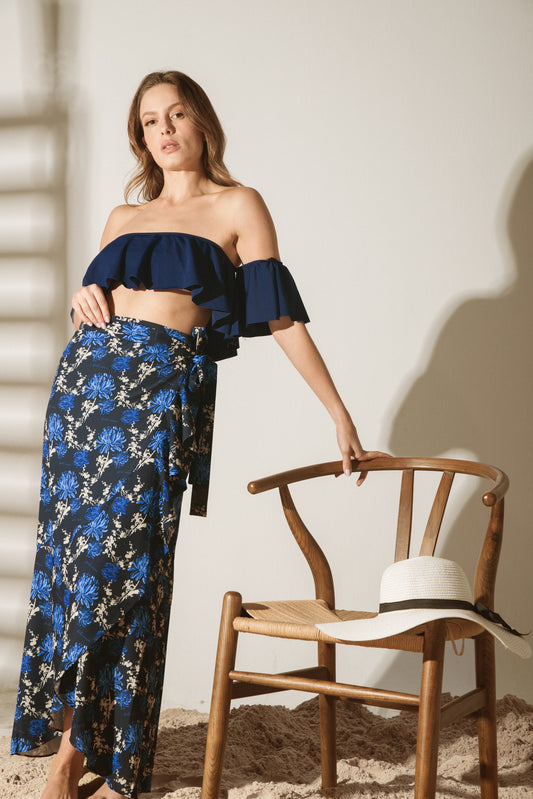 Falda Osaka Peonias Navy