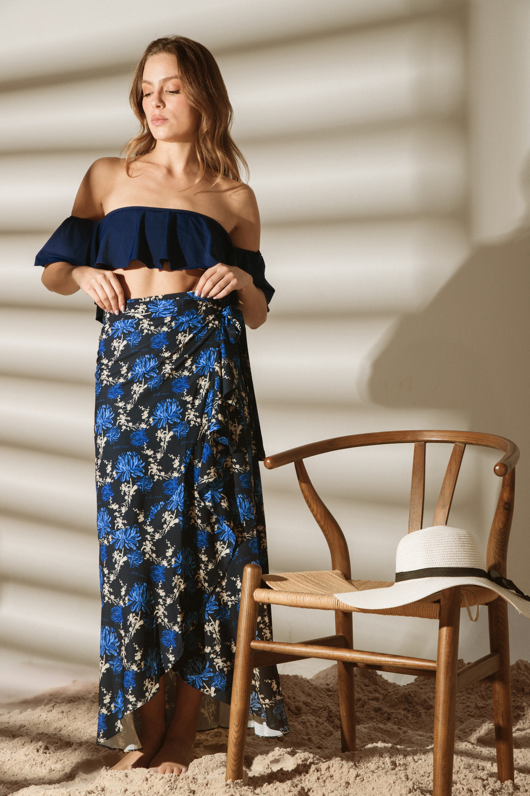 Falda Osaka Peonias Navy