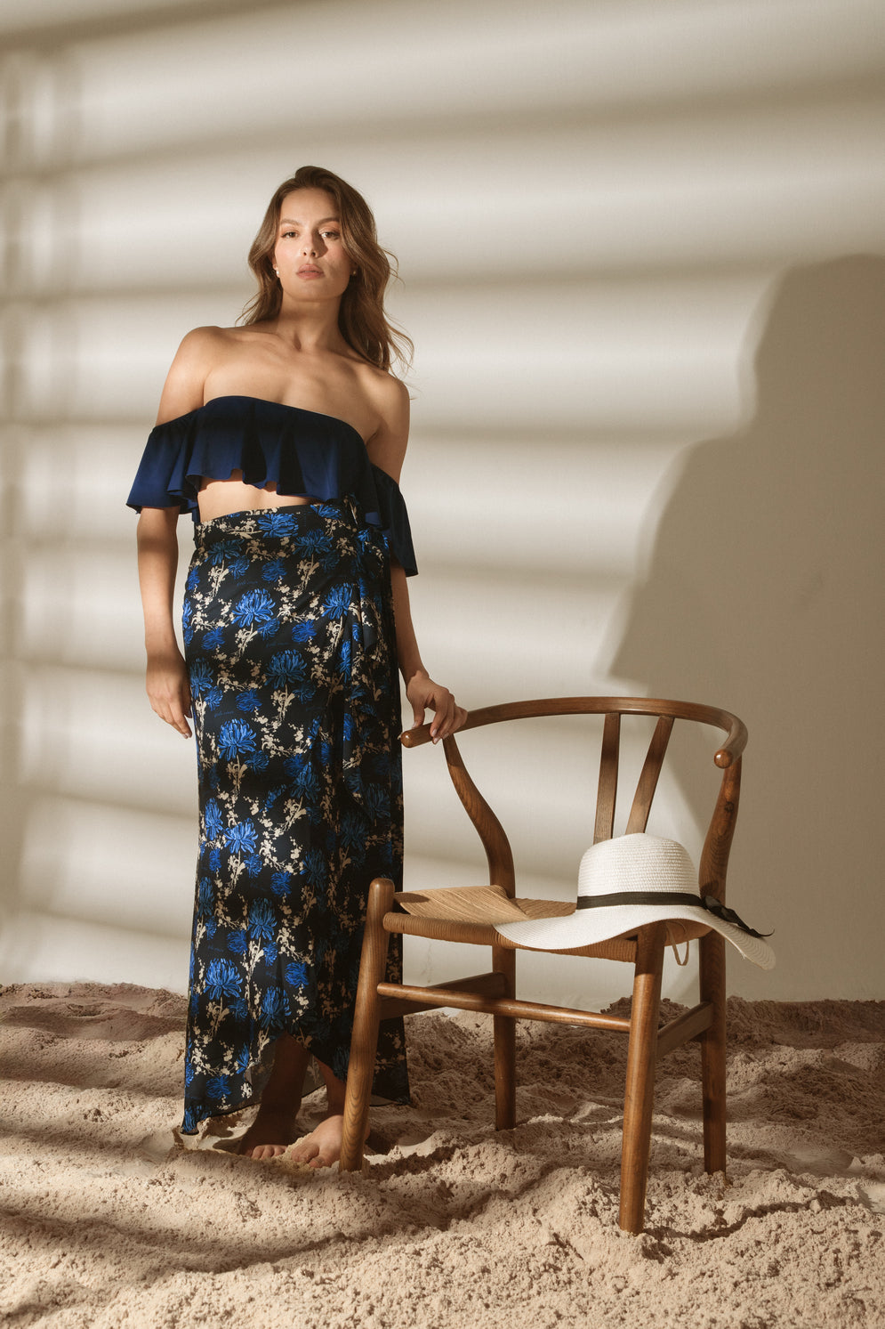 Falda Osaka Peonias Navy