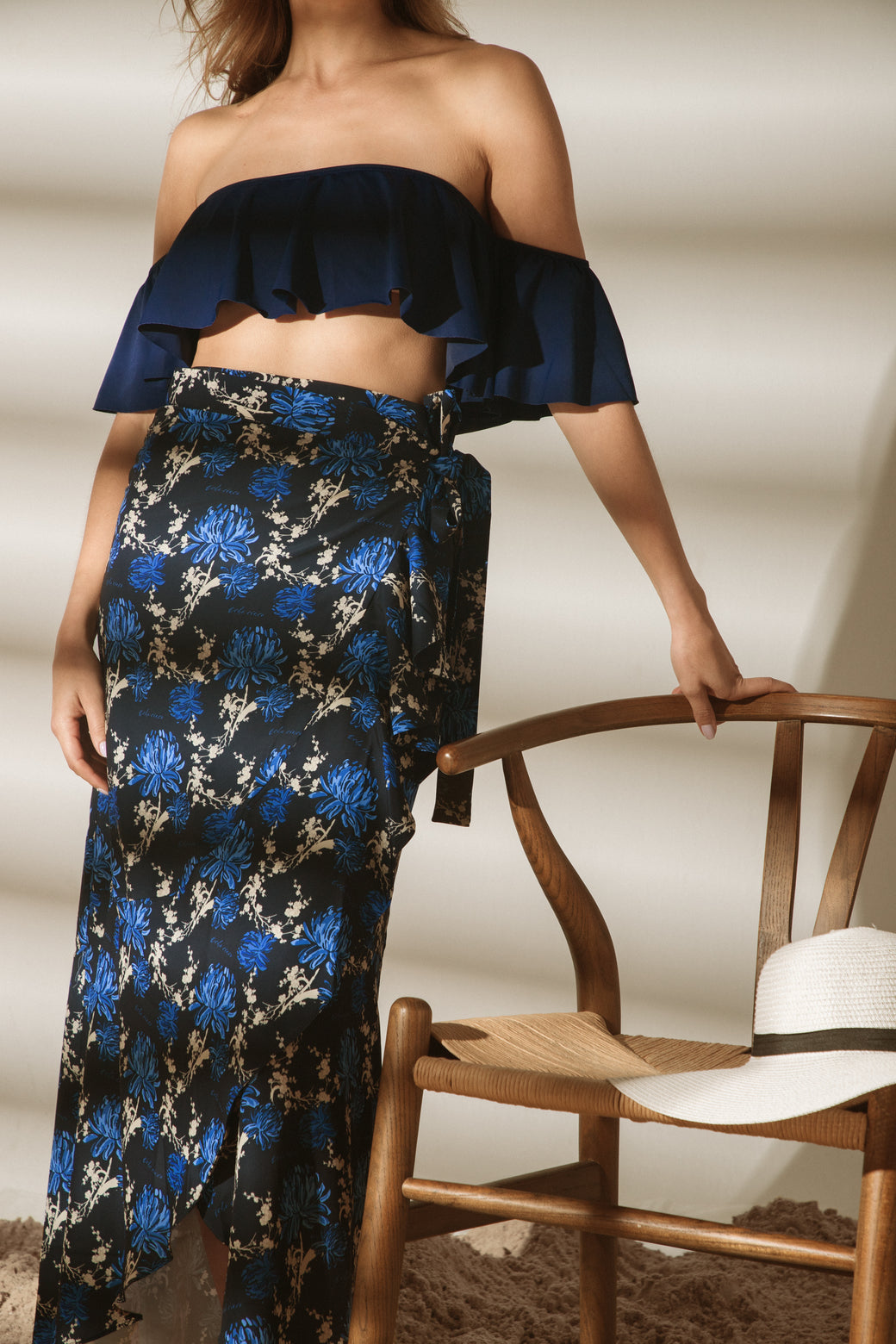 Falda Osaka Peonias Navy