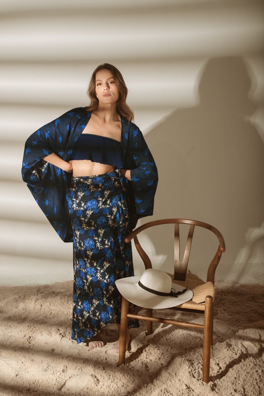 Kimono Nagoya Peonias Azul