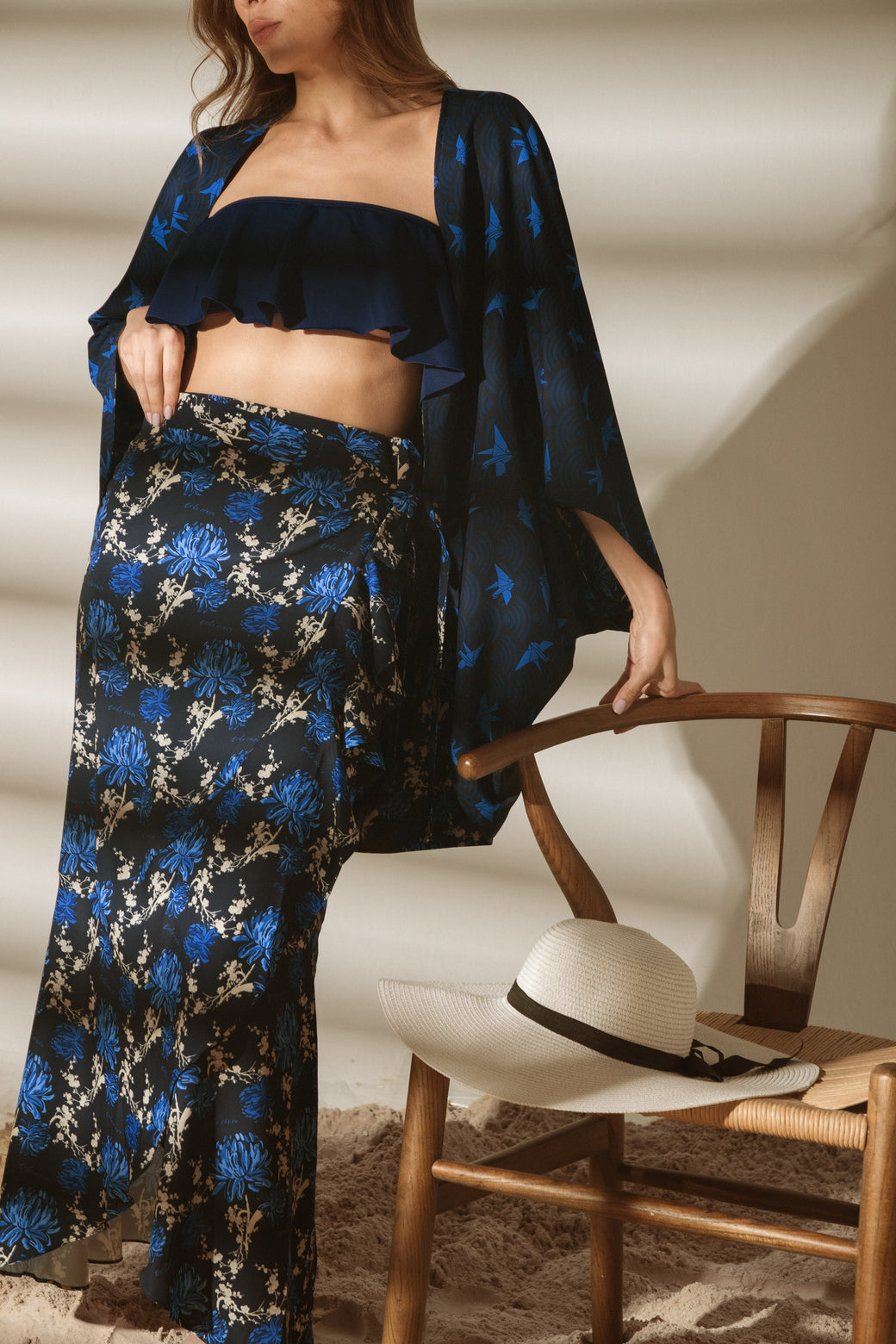 Kimono Nagoya Peonias Azul