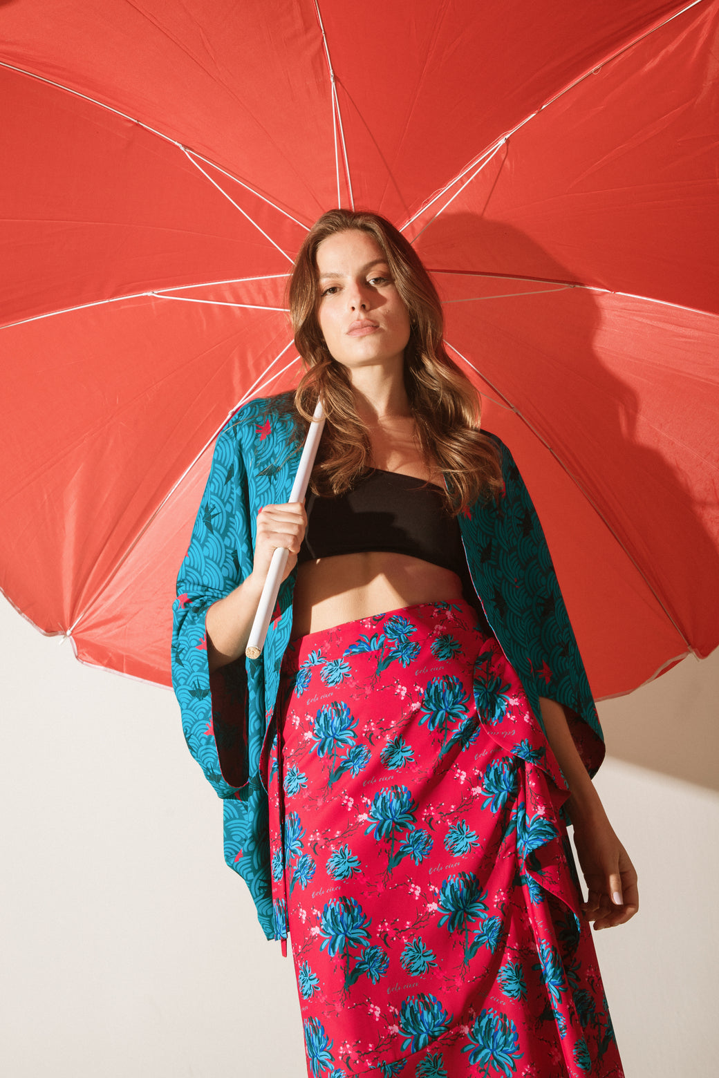 Kimono Nagoya Peonias Rojo